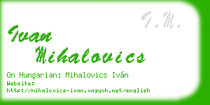 ivan mihalovics business card
